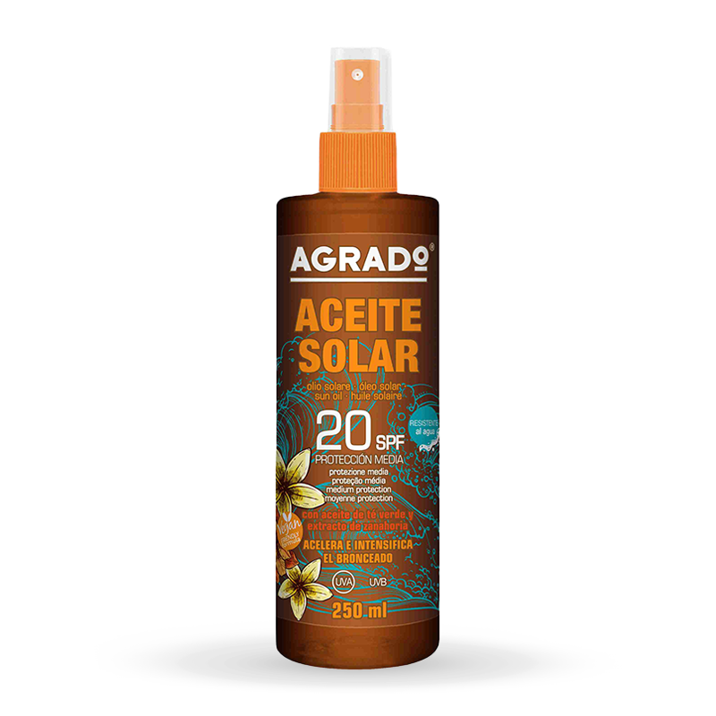 6220-1 ACEITE SOLAR SPF20 250 ml AGRADO