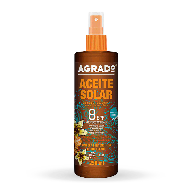 6222-1 ACEITE SOLAR SPF8 250 ml AGRADO